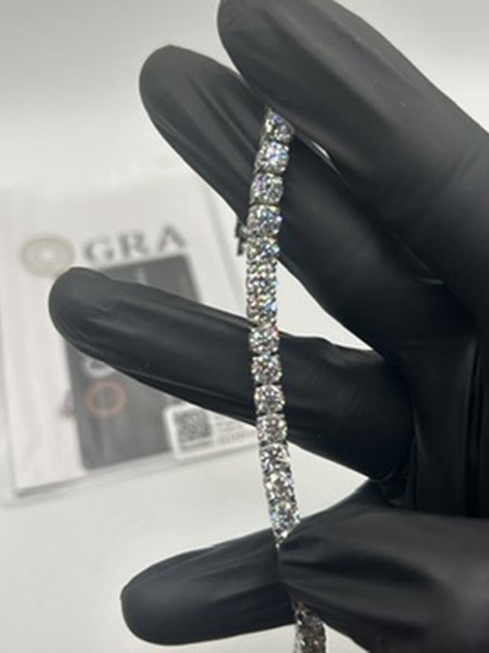 Classic Moissanite Tennis Bracelet Silver 5mm 9 Inch GRA Certified Solid Link